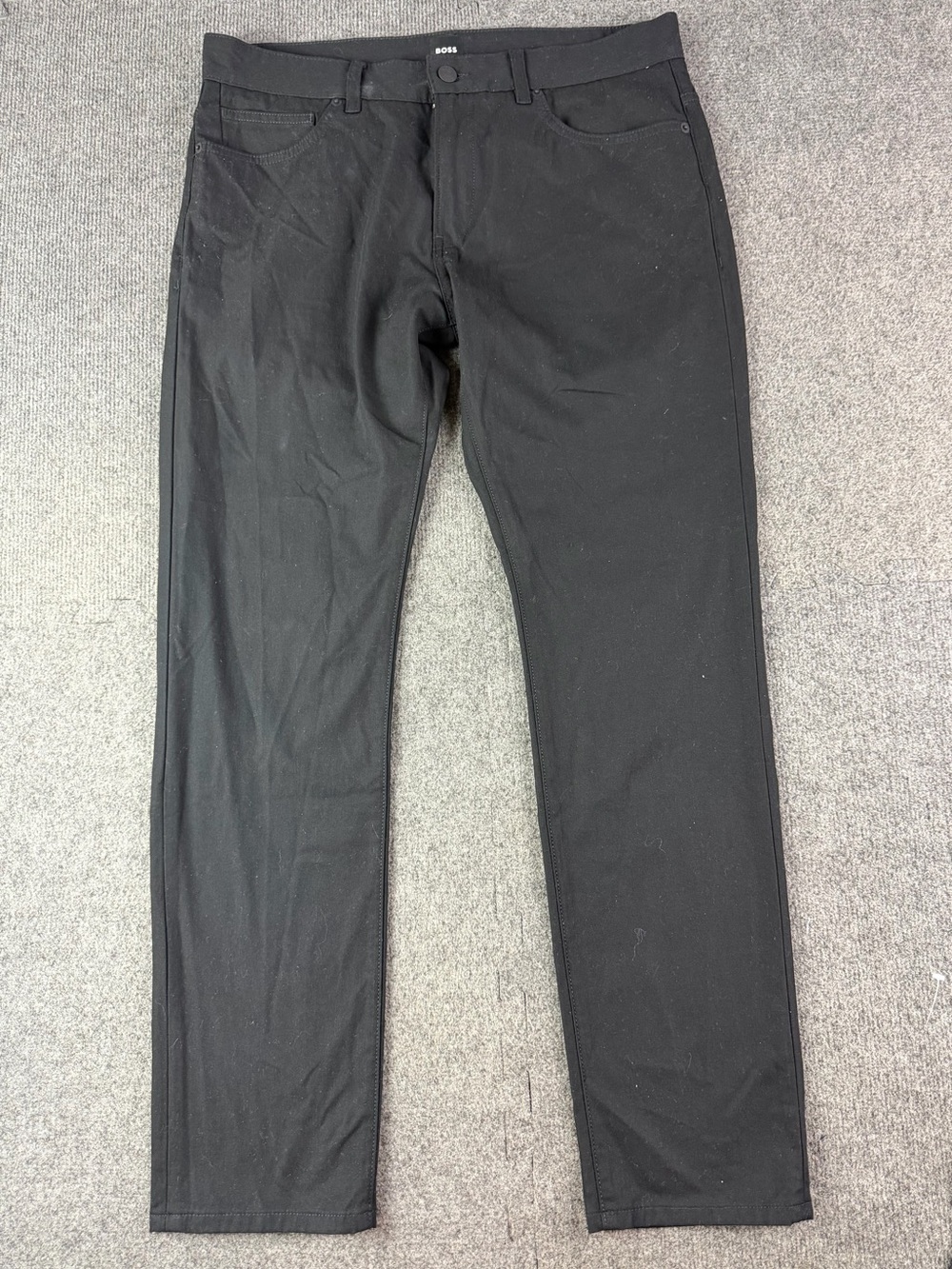 Hugo Boss Delaware Slim Fit Mens Cotton Blend Performance Pants Sz 34x31 Black